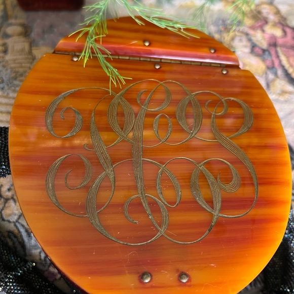 Vintage Beaded and Lucite Purse Bucket Satchel Style 1920s 1930s 1940,s - Picture 9 of 9